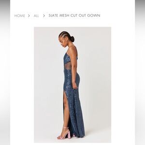 Trixxie Cut Out Gown (Teal/Blue)